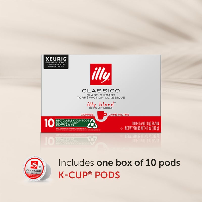 Illy Coffee, Smooth And Balanced, Classico Medium Roast K-Cups, Made With 100% Arabica Beans, All-Natural, No Preservatives, Pods For Keurig Machines, 10 K-Cup Pods (Pack Of 1) - Image 2